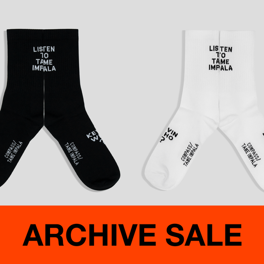 Tame Impala Socks Black White