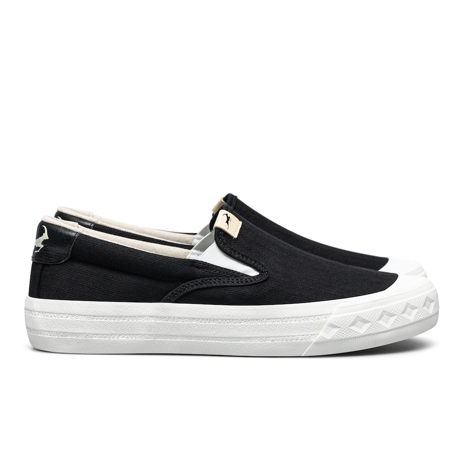 Retrograde Slip On Herringbone Black