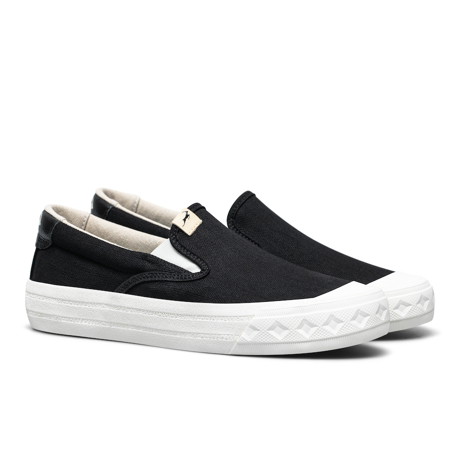 Retrograde Slip On Herringbone Black